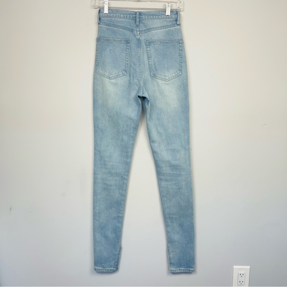 WeWoreWhat Stiletto Skinny Jeans 25 High Waist Light Wash Slit Hem Stretch Denim - Picture 6 of 16